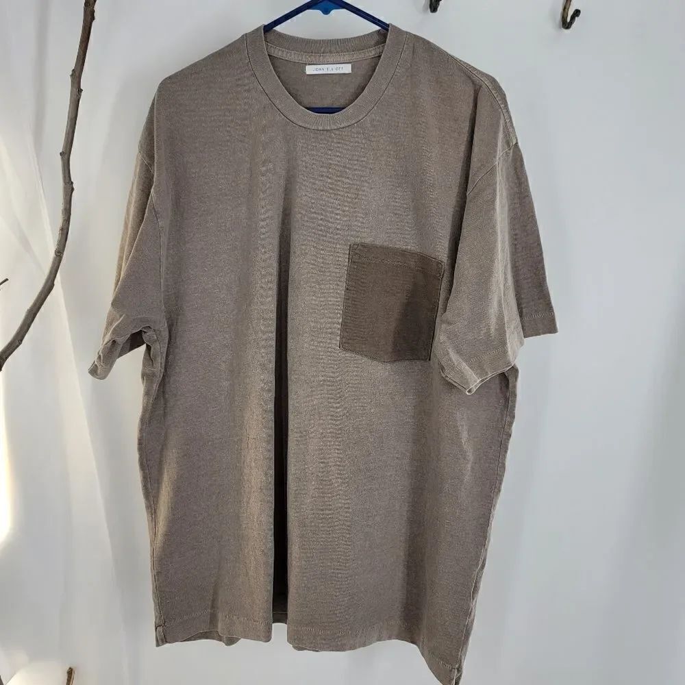 John Elliott tan crewneck tshirt